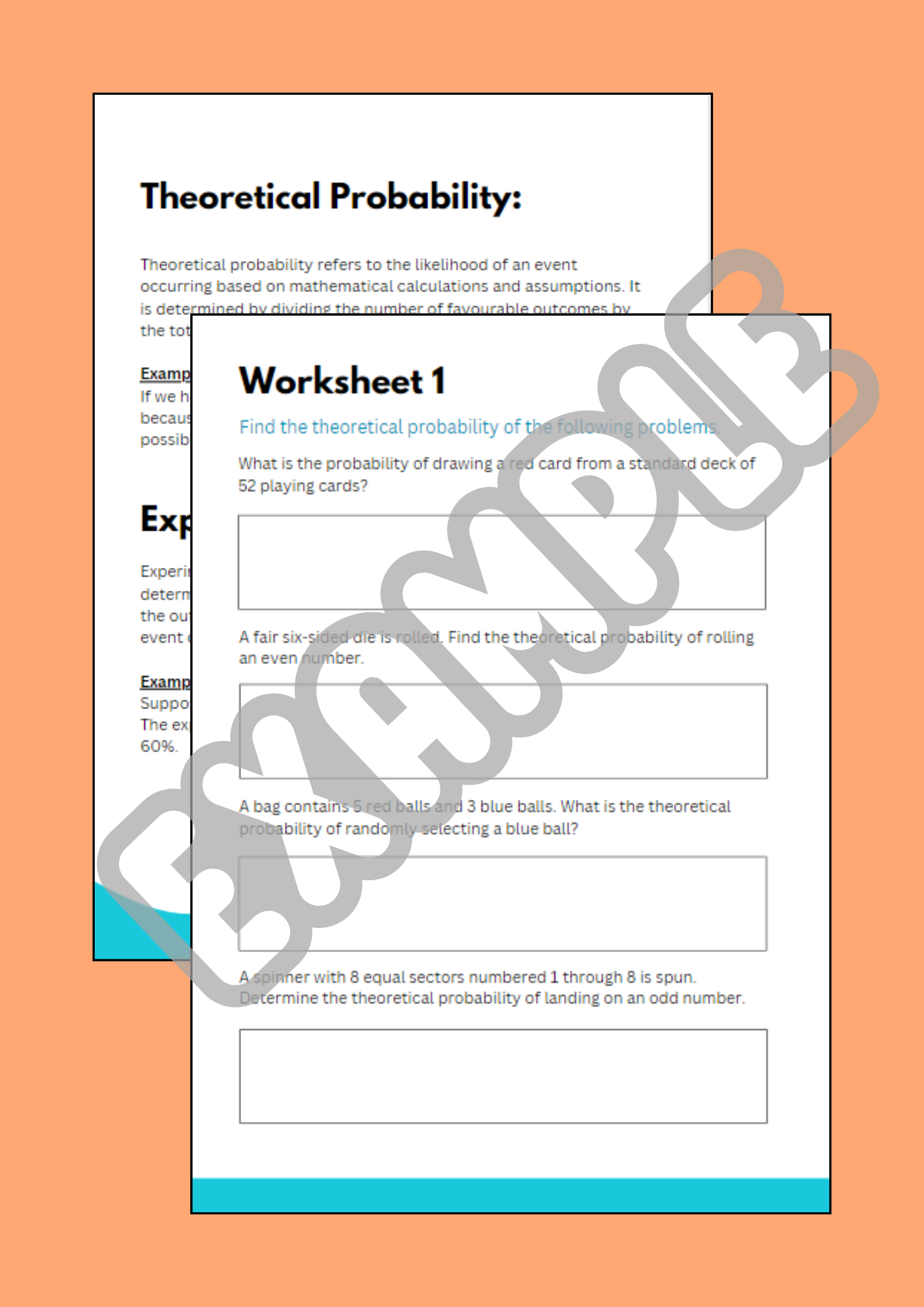 Theoretical And Experimental Probability Worksheets - ThriveTutors ...